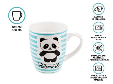 Кружка керамическая, 360 мл., PANDA-2, PERFECTO LINEA 30-063002