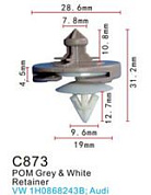 Клипса для крепления внутренней обшивки а/м Фольксваген пластиковая, 100 шт Forsage C0873(VW)