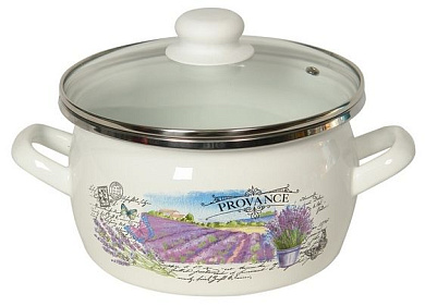 Кастрюля 4,0л (сфера) "Лаванда" Сантэкс 1-2440112(Бл)(Лав)