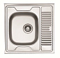 Мойка нерж. сталь, квадратная одночашевая, 600*600мм, полир хром, накладная (0,4мм), мойка слева AKS 79194