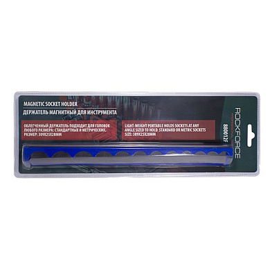 Держатель магнитный для 12 головок 3/8'', 309х25 мм, RockForce RF-880012F