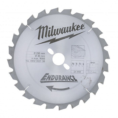 Диск пильный по дереву 190х30х2,4 мм, 24Z Milwaukee 4932327969