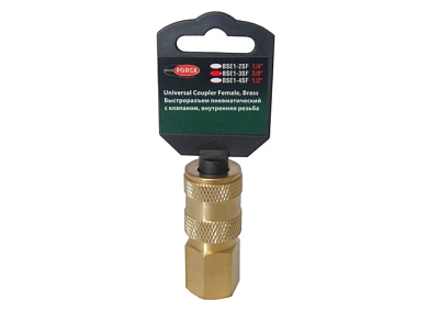 Быстроразъем пневматический с клапаном, "мама"-внутр. резьба 3/8" RockForce RF-BSE1-3SF