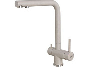 Смеситель для кухни, SUS 304 D35, серия ZAR с краном для пит. воды песочный, поворотный излив, длина 21 см, высота 25 см AV Engineering AVZAR4-B304SNWF