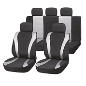 Чехлы сиденья Forsage полиэстер/сетка 9 предм. черно/серый SKYWAY S01301130