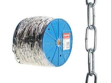 Цепь сварная длиннозвенная М4х32, А2, DIN 763, бухта 50 м, Starfix SM-16881-50