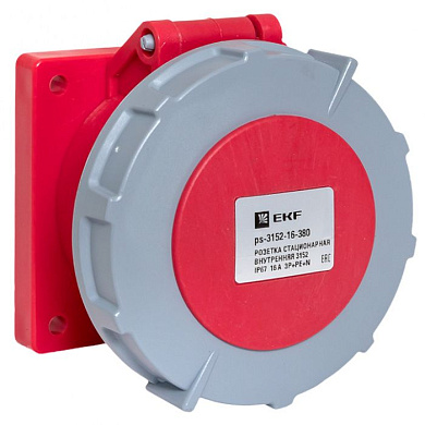 Розетка стационарная внутренняя 3152 3Р+РЕ+N 16А 380В IP67 EKF PROxima ps-3152-16-380