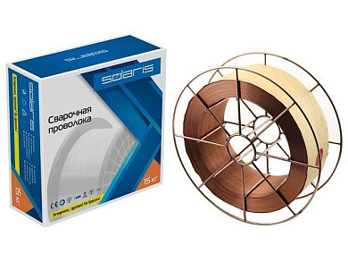 Проволока сварочная омедненная ER 70S-6, Ø1 мм, катушка BS300 15 кг Solaris WM-ER70S6-10S15