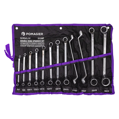 Набор накидных ключей, отогнутых на 75° 6х7-30х32 мм 12 пр POMAGIER POM-5128P