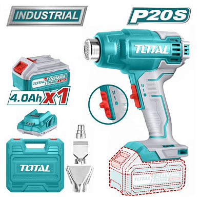 Фен строительный, термовоздуходувка аккумуляторный TOTAL TBLI20025