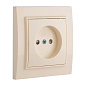 Розетка 1-мест, СП б/з 10 А с защ, штор, бежевый Минск EKF ERR10-022-200
