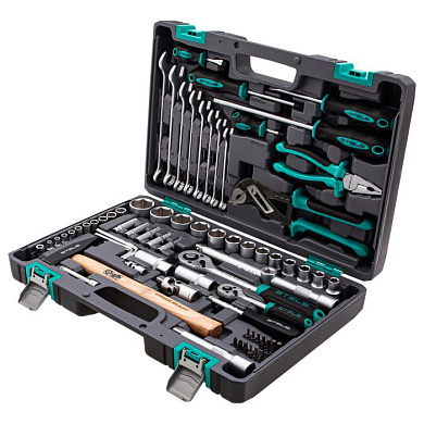 Набор инструментов 1/4''&1/2'' CrV 76 пр. Stels 14104