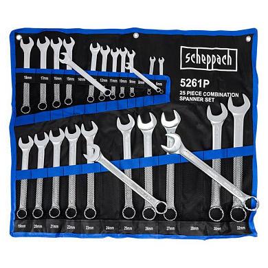 Набор комбинированных ключей 25 пр. 6-28, 30, 32 мм Scheppach Sch-5261P