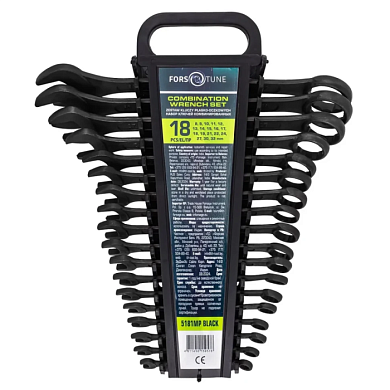 Набор комбинированных ключей 18 пр, 8-19, 21, 22, 24, 27, 30, 32 мм FORSandTUNE FORSandTUNE-5181MP BLACK