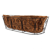 Пристенное кашпо с декором, 74 х 20 см, с кокосовой корзиной Palisad 69014