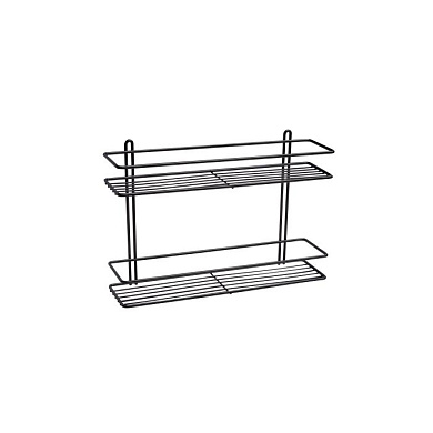 Полка прямая 2-ярусная черная AKS 91256