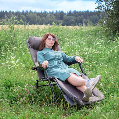 Шезлонг складной на мягкой основе, темно-серый, 1960х640х320 мм, макс. нагрузка 200кг WMC TOOLS WMC-FG-HY-8000DGR