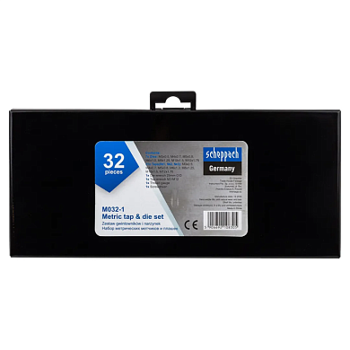 Набор метчиков и плашек 32 пр М3х0.5, М4х0.7, М5х0.8, М6х1, М8х1.25, М10х1.5, М12х1.75 Scheppach Sch-M032-1