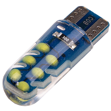 Автолампа диод T10 (W5W) 12V 12 COB 1-конт Белая комп.2 шт габарит/стоп/салон/номер SKYWAY S08201432