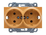 Розетка 2-ая, скрытая,с/з, керамика, дуб, RITA, 16 A, 250 V, IP 20, Mutlusan 22002000258