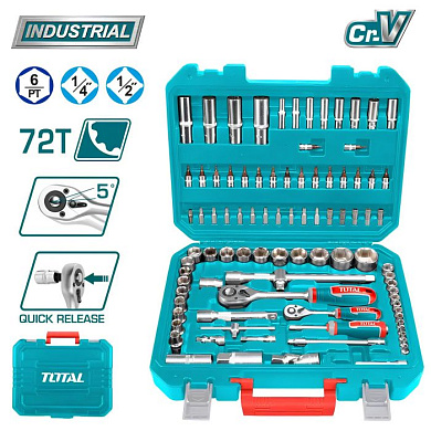 Набор инструментов 94 пр 1/2"&1/4" 6-гр TOTAL THT421942