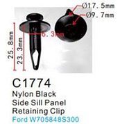 Клипса для крепления внутренней обшивки а/м Форд пластиковая, 100 шт Forsage C1774(Ford)