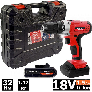 Дрель-шуруповерт аккумуляторная VDS-10/18LS Энкор (510027)
