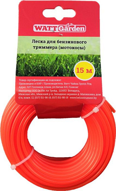 Леска для катушки 45475 толщина, квадрат, 15 м, WATT W27.15.2