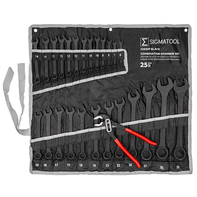 Набор комбинированных ключей 6-32 мм, пассатижи 250 мм, 26 пр SIGMATOOL Sigmatool-5261DP+1 BLACK