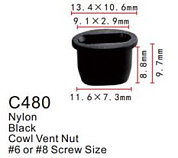 Клипса для крепления внутренней обшивки а/м Крайслер пластиковая, 100 шт Forsage C0480(Chrysler)