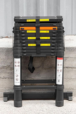 Стремянка телескопическая алюминевая бытовая 3,5 м, 12+12 ступ. RockForce RF-UP350-2