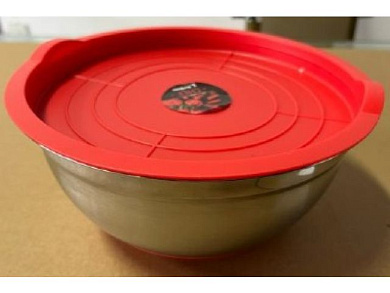 Миска для взбивания из нержавеющей стали, диаметр 26 см, с крышкой, серия CHEF, PERFECTO LINEA 24-250226