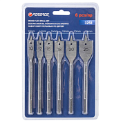 Набор сверл перьевых по дереву 6 пр 10, 12, 16, 18, 20, 25 мм Forsage F-3258