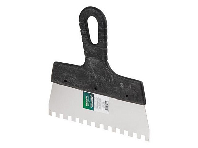 Шпатель фасад. зубчат. нерж. 200мм зуб 8х8, для клея ВОЛАТ 35050-2008