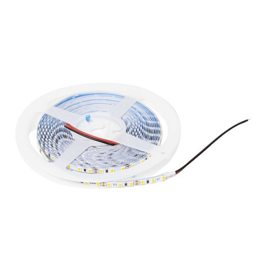 Лента светодиодная 9,6W/m, 12V, 5мм узкая, 2835, 120 д/м, IP20, холодный белый, 6000K, CRI>80, 1100 Lm, 5м, AKS 115316