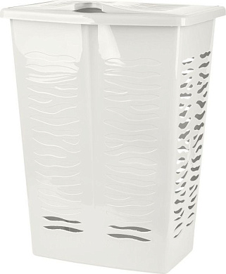 Корзина для белья Keeplex Regular с откидной крышкой 42л 39,8×29,9×53,7см белое облако Пластик Репаблик KL170711048