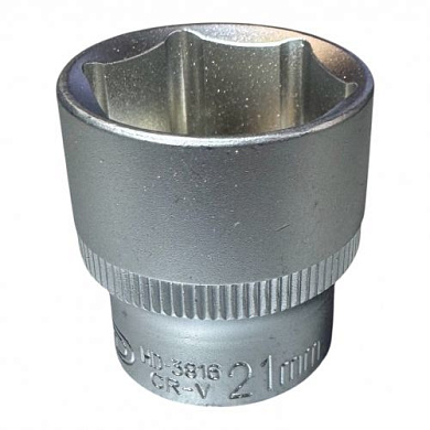 Головка торцевая 3/8" 6-гр 21 мм L32 мм CrV H-D HD-3816