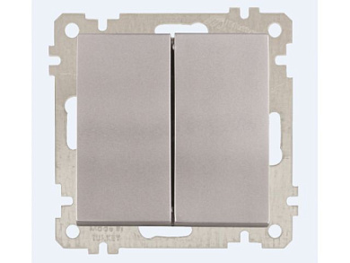 Выключатель 2-клав., скрытый, без рамки, пруж. зажим серебро, DARIA, 10 A, 250 V, IP 20 Mutlusan 2100 402 0182