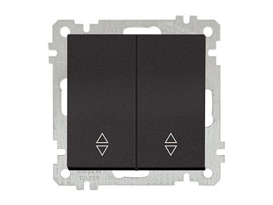 Выключатель проходной 2-клав., скрытый, без рамки, пруж. зажим, черный, DARIA, 10 A, 250 V, IP 20, Mutlusan 21004040184