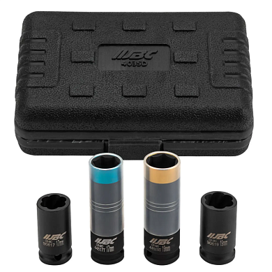 Набор головки-экстракторы 17, 19 мм, глубокие ударные головки 17, 19 мм 1/2" 6-гр JBC JBC-4035D