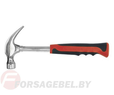 Молоток столярный с гвоздодером, металлическая ручка 450 гр. 318 мм Yato YT-4560