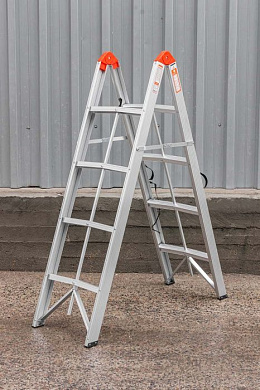 Стремянка складная алюминевая бытовая, 4 ступени Forsage F-TL603-4