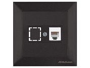 Розетка телефонная 1хRJ12, скрытая, черная, DARIA, Mutlusan 21201250184