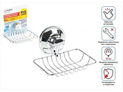 Мыльница настенная на вакуумной присоске, хром. сталь, FIX LOCK, 130x112x67 мм Perfecto Linea 35-339480