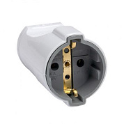 Штепсельное гнездо с заземлением белое 16А 250 В EKF Proxima ASG16-10-r