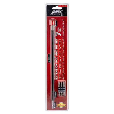 Битодержатель 300 мм, биты PH2 1/4''х25 мм, 7 пр JBC JBC-HW-S7