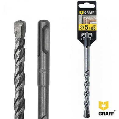 Бур (сверло) по бетону 5x100x160 мм SDS-plus GRAFF 6205160