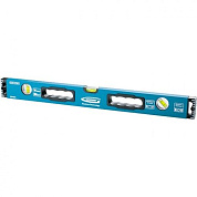 Уровень алюминиевый,усиленный с ударопрочными заглушками, 3 глазка Gross