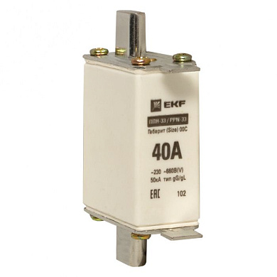 Плавкая вставка ППН-33 100/ 40А габарит 00С EKF fus-33/100/40