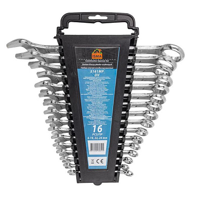 Набор комбинированных ключей 16 пр. 6-19, 22, 24 мм ISMA ISMA-5161MP DV